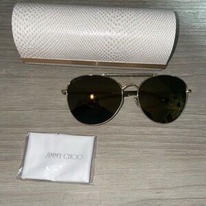 NEW Jimmy Choo sunglasses aviator, style gold